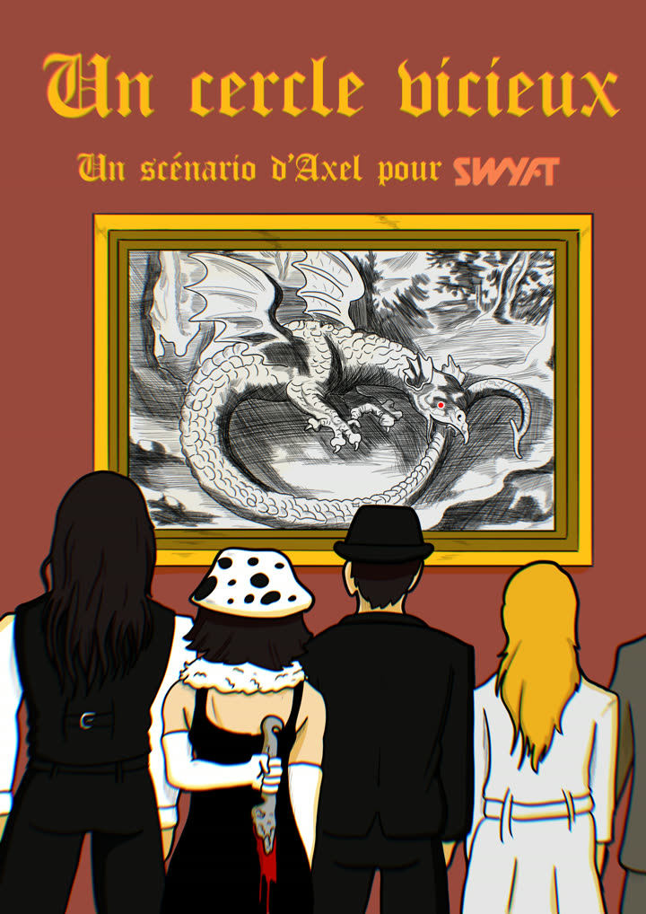 Affiche d'Un cercle vicieux, des invités devant un tableau